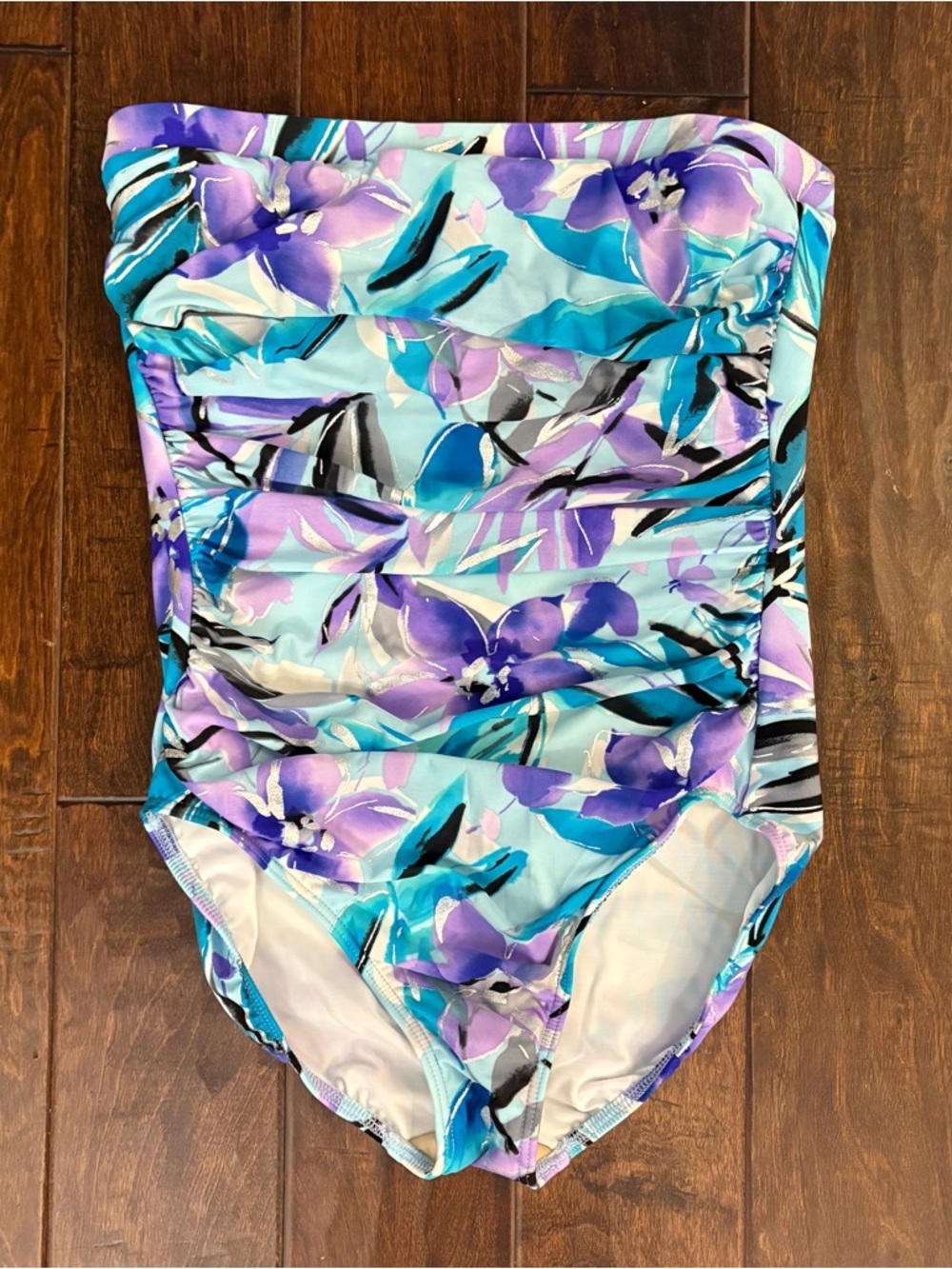 Miraclesuit Womens Swimsuit Strapless One-Piece Ruched Beach Travel Resort